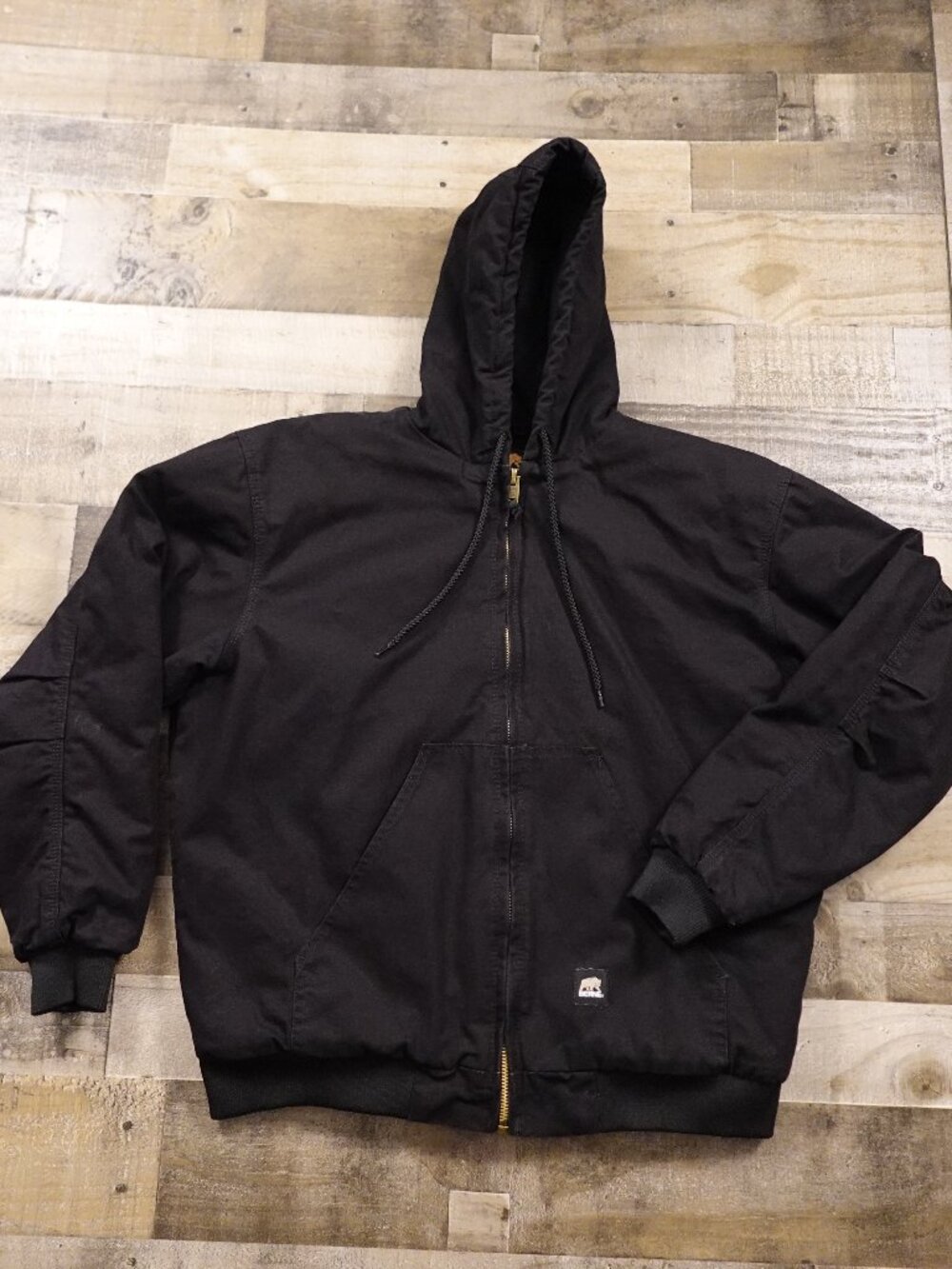 Berne‎ Heritage Duck Active Jacket Men’s XL Black Hooded Workwear Canvas